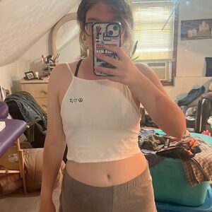 la hearts cropped tank